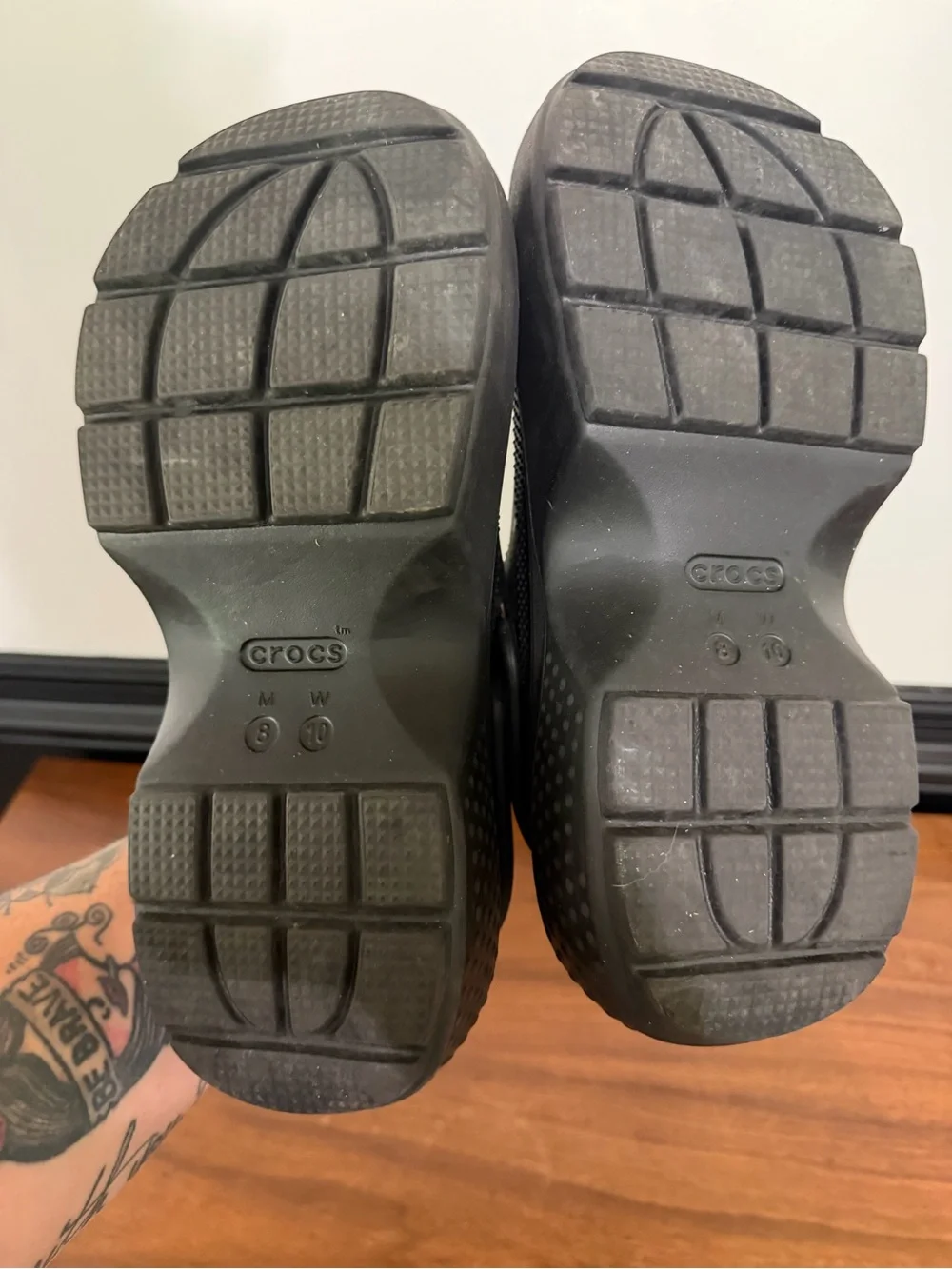 Black platform CROCS